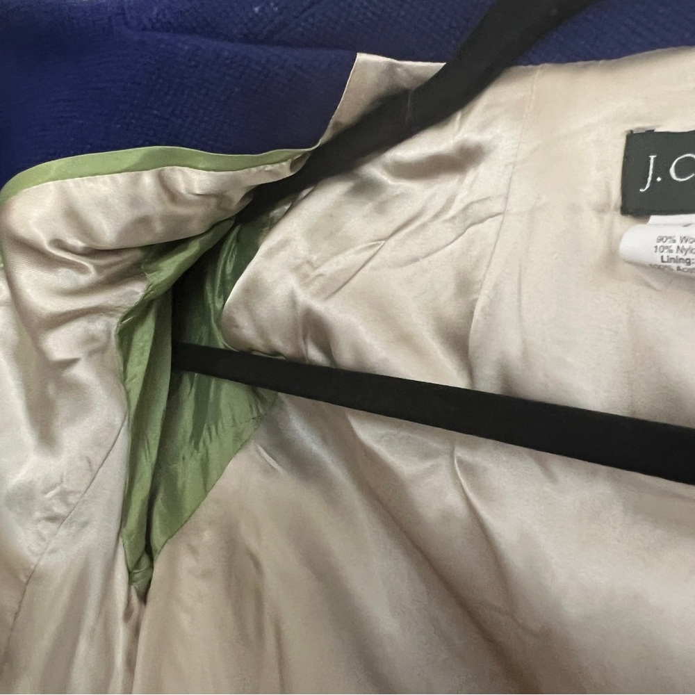 J Crew Wool Lille Cobalt Blue Belted Peacoat - Picture 5 of 8
